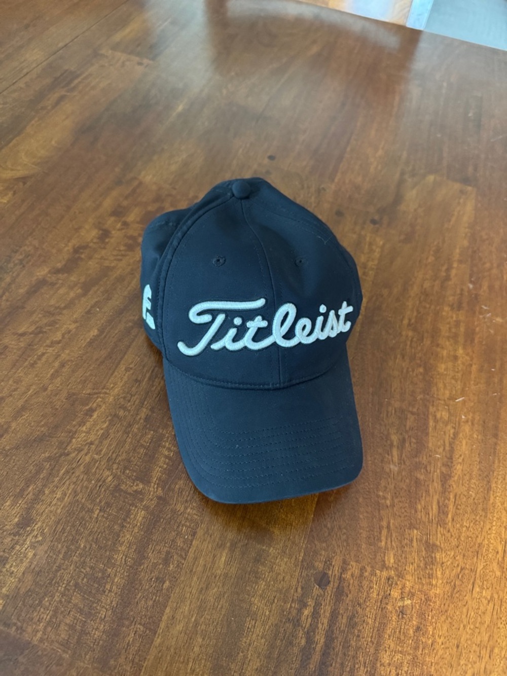 Titleist Black Adjustable Hat with White Script Logo